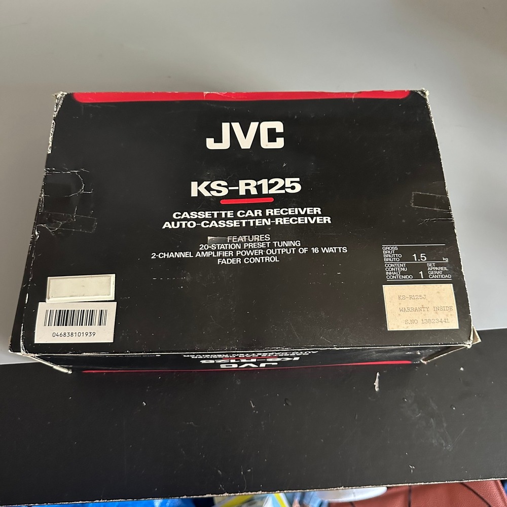 JVC KS-R125 Cassette Car Receiver Digital Synthesizer Tuner Vintage New In Box